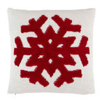Paris Prix Coussin Déco  Glaçon  45x45cm Rouge & Blanc
