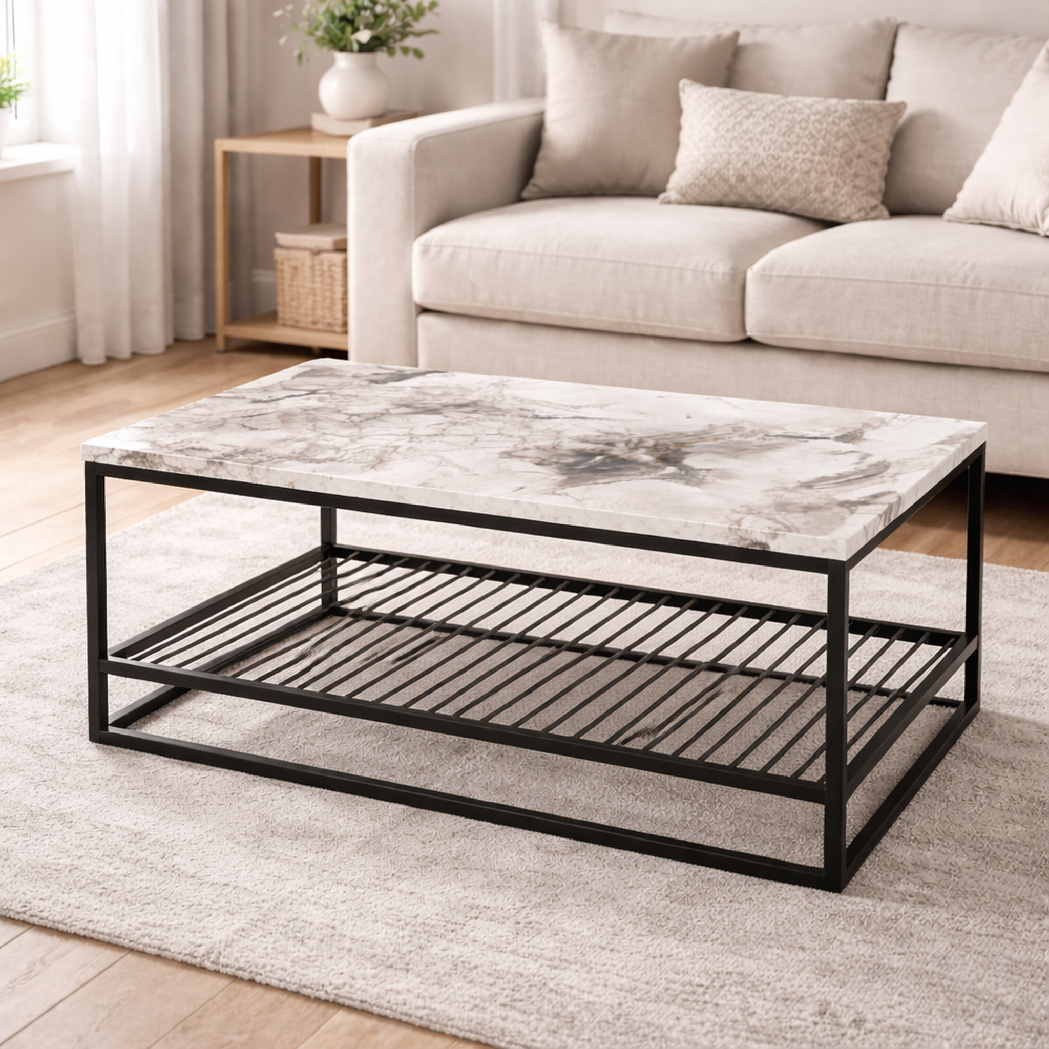 Voir la diapositive 2 : CONCEPT USINE Table basse effet marbre marbel