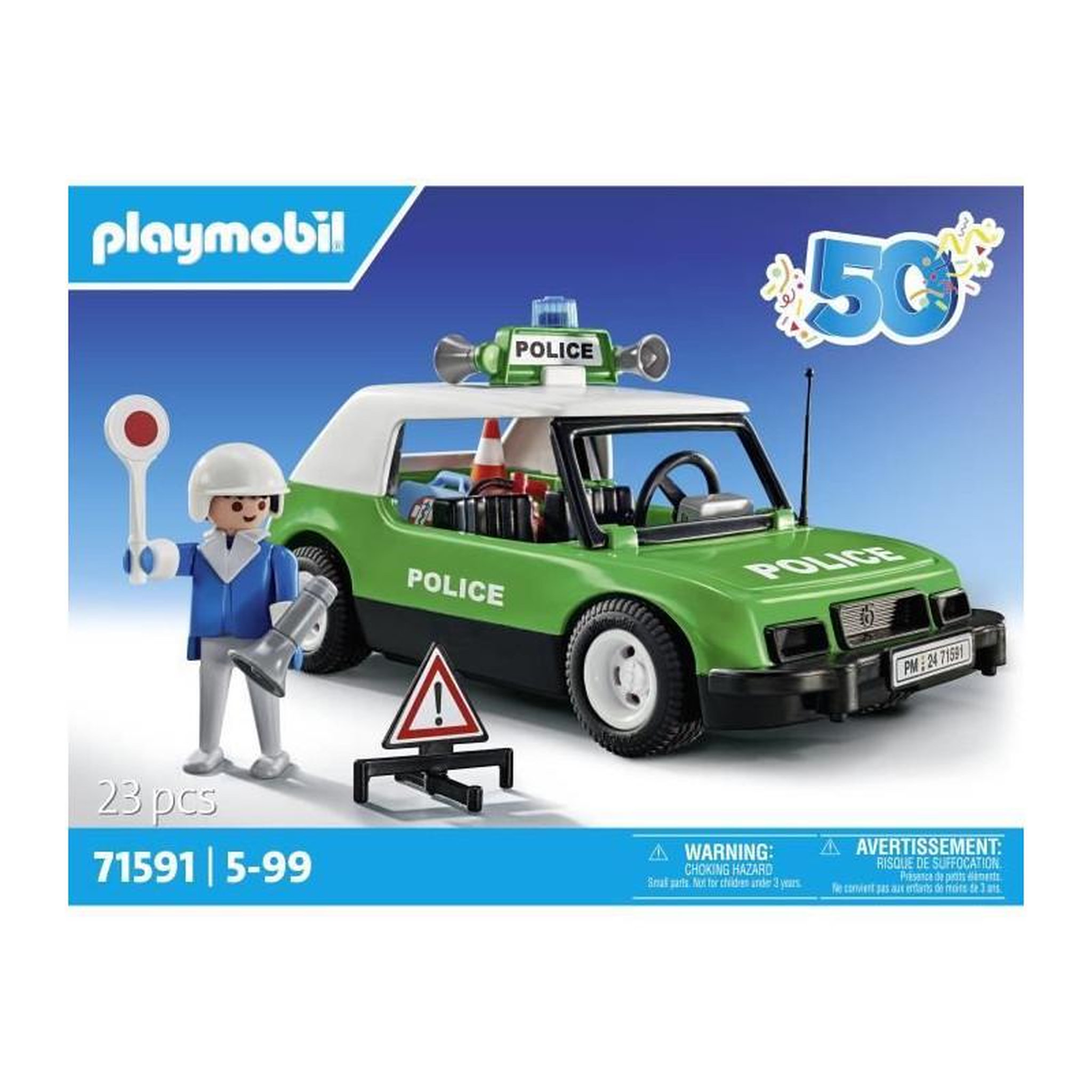 Voir la diapositive 5 : PLAYMOBIL PLAYMOBIL 71591 Voiture de police collector - édition spéciale anniversaire Playmobil - Des 5 ans