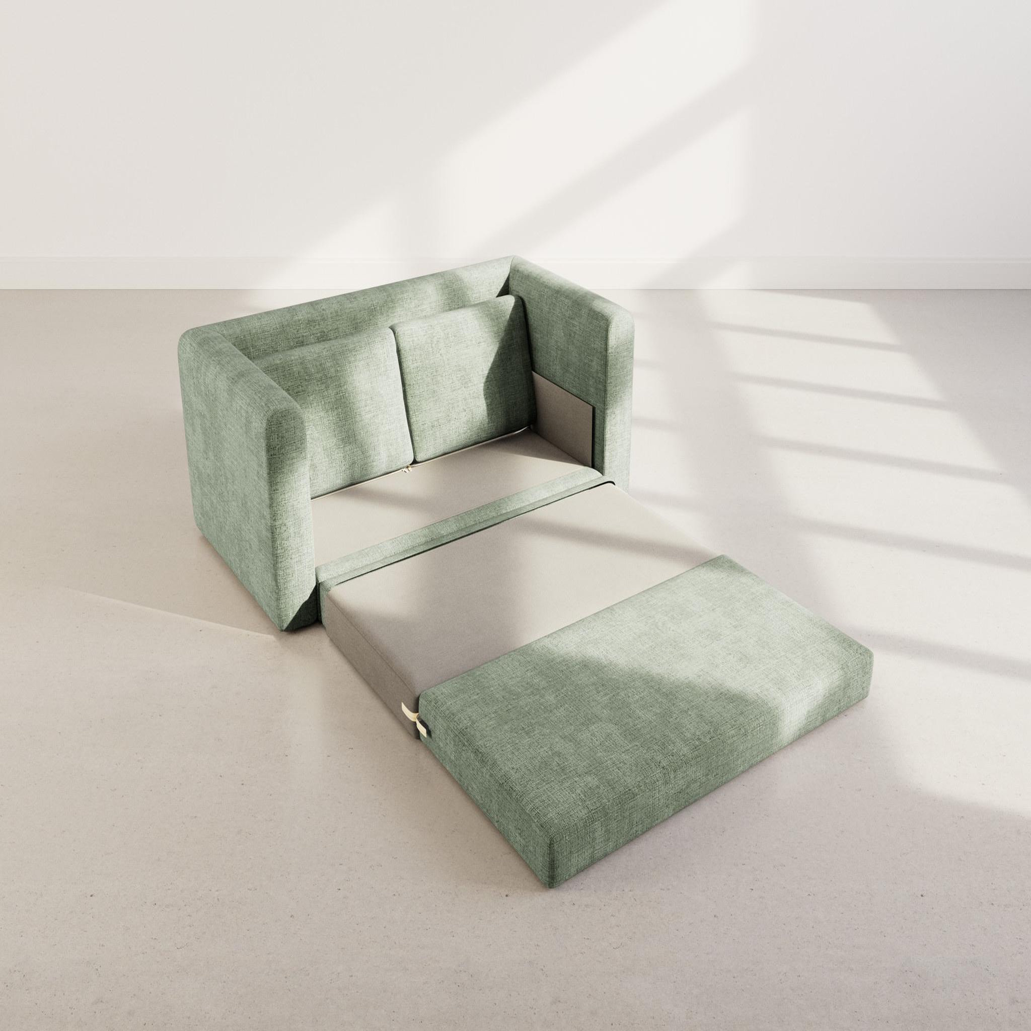 Voir la diapositive 3 : BEST MOBILIER Marilia - canapé 2 places convertible déplimousse en velours texturé