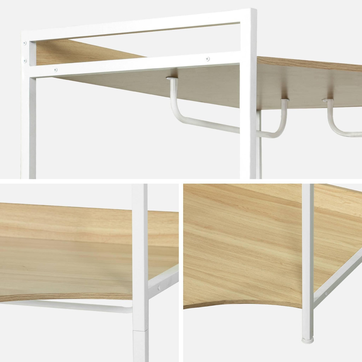 SWEEEK Module dressing d'angle blanc avec 4 penderies et 2 étagères. L 80 x P 80 x H 190 cm