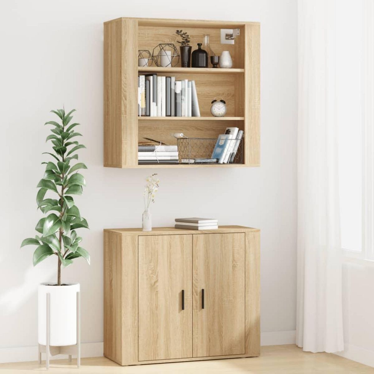 VIDAXL Buffet haut Chene sonoma Bois d'ingenierie