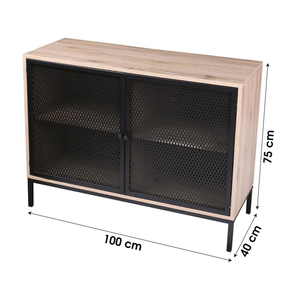 TOILINUX Buffet Soho 2 portes - Bois et Noir