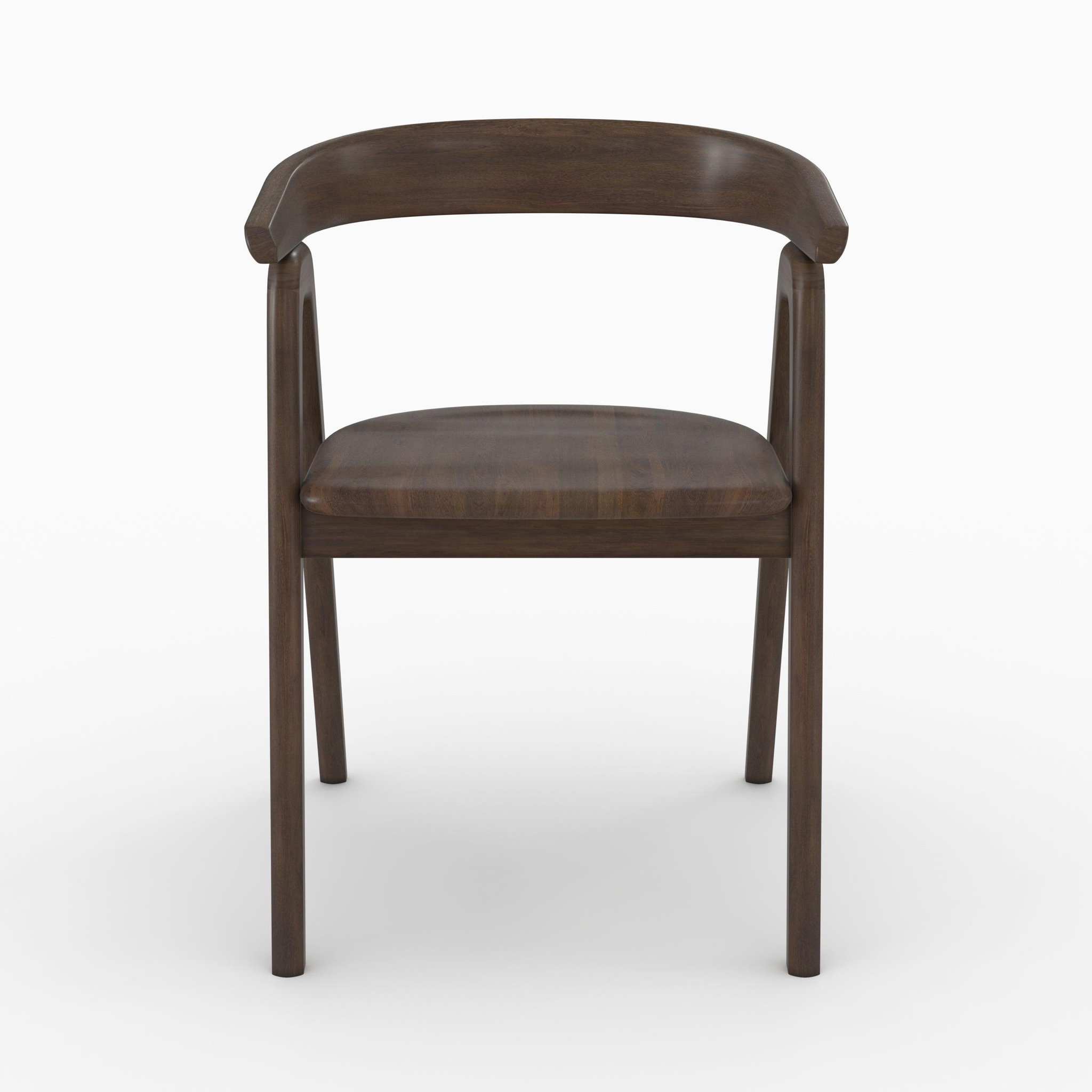 Voir la diapositive 3 : MAISON PAVANE Chaise en bois d'hévéa foncé avec accoudoirs-hawa