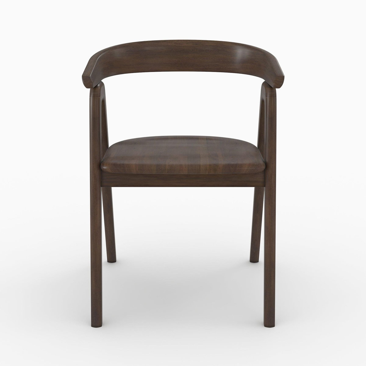 Rendez vous déco Chaise en bois d'hévéa foncé avec accoudoirs-Hawa