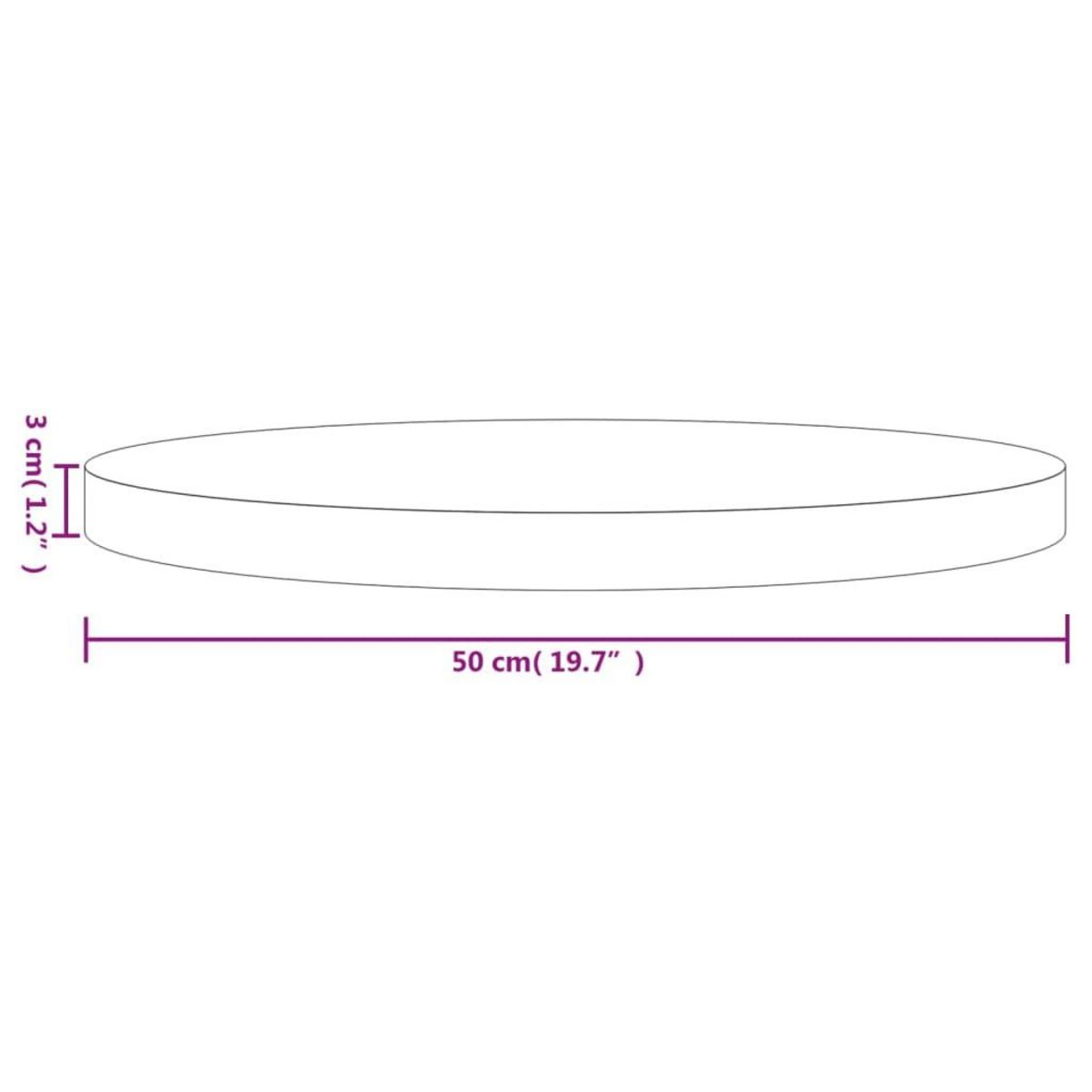 VIDAXL Dessus de table rond Ø50x3 cm bois de pin massif