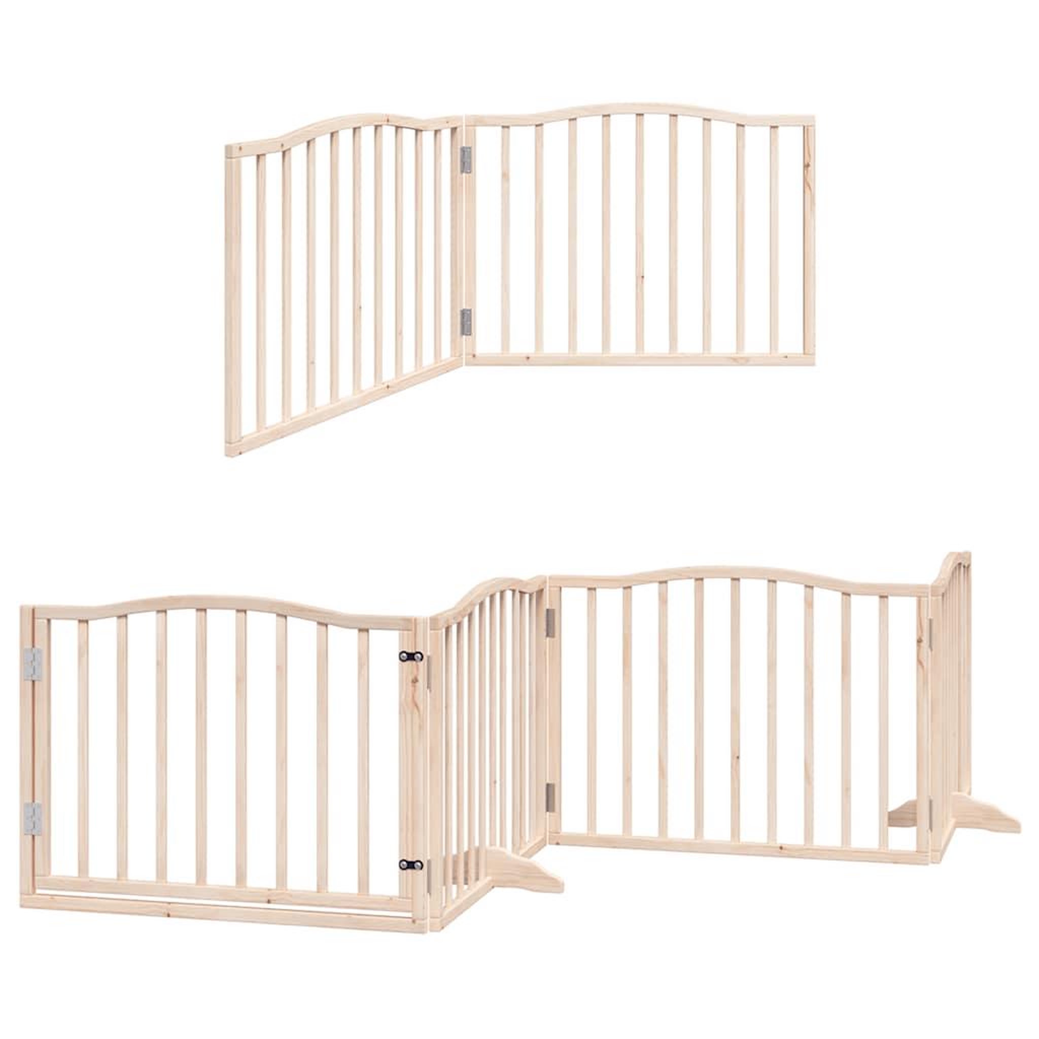 Voir la diapositive 3 : VIDAXL Barriere pour chien avec porte pliable 6 panneaux bois peuplier