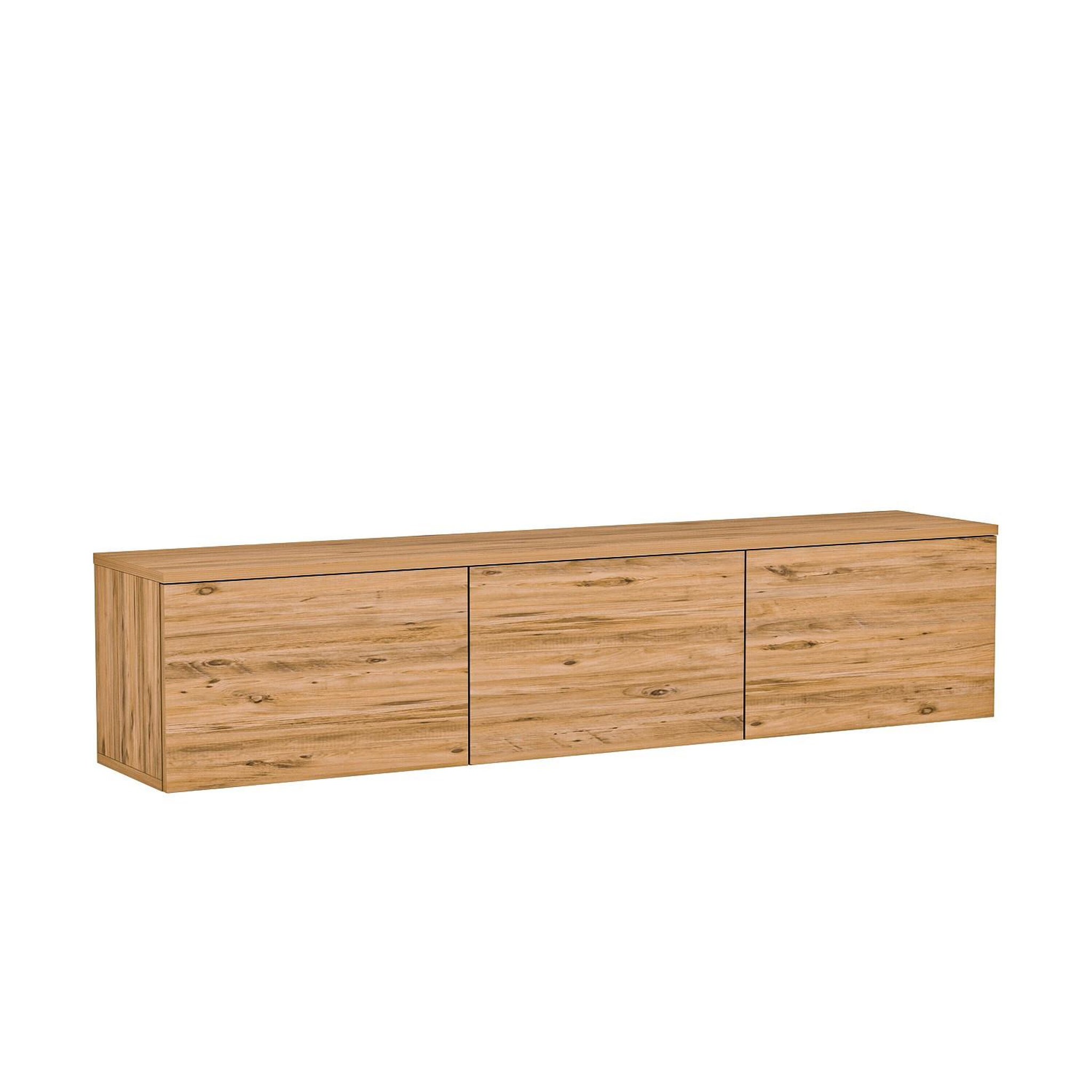Habitat et Jardin Meuble tv suspendu en bois avec éclairage led  neon illuminated  - 160 x 32 x 35 cm - marron