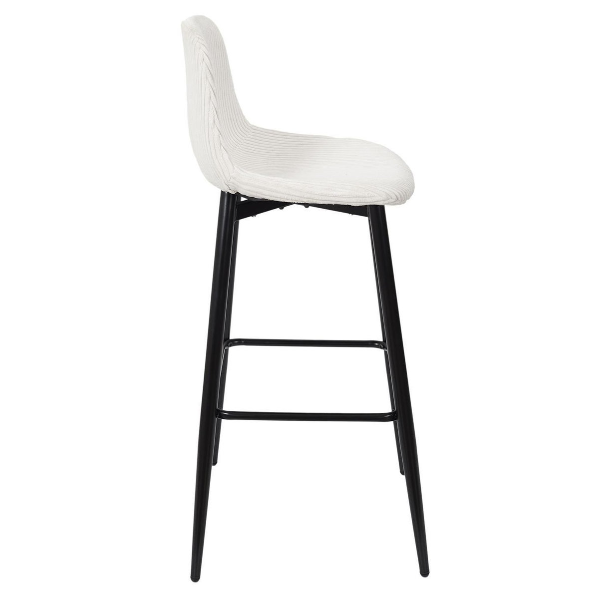 TOILINUX Lot de 2 chaises de bar côtelées SCOTT