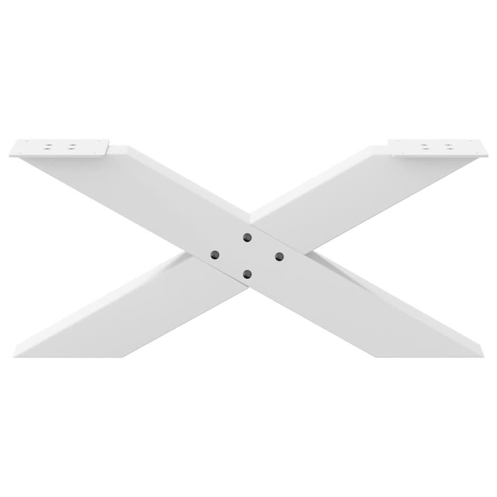 Voir la diapositive 5 : VIDAXL Pieds de table basse forme de X 2 pcs blanc 70x(30-31) cm acier