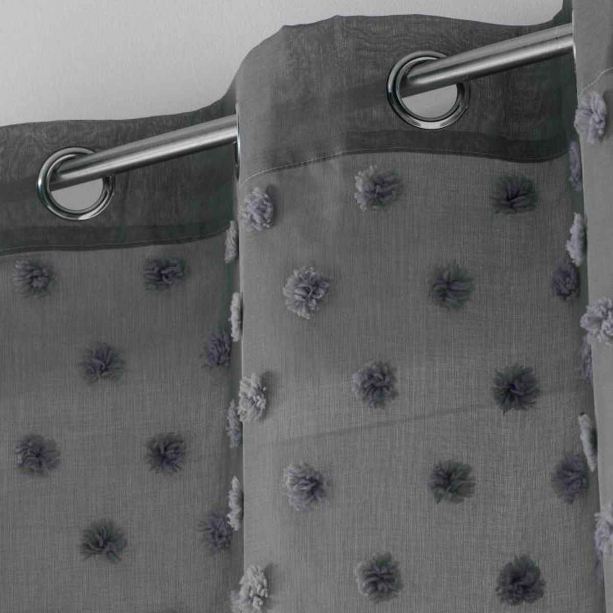 Paris Prix Rideau Voilage à Œillets  Mélusine  140x240cm Anthracite