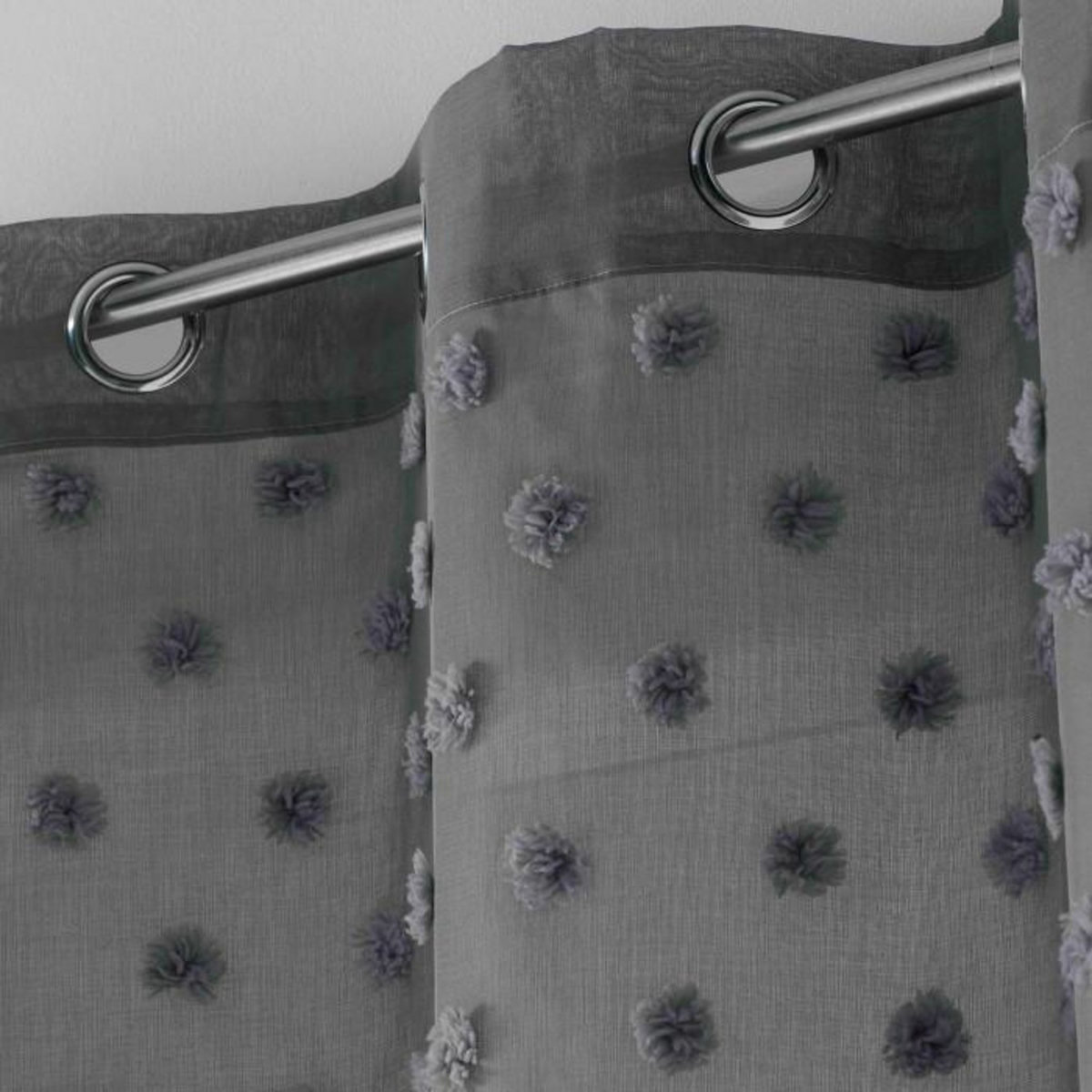 Paris Prix Rideau Voilage à Œillets  Mélusine  140x240cm Anthracite