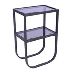 Paris Prix Table de Chevet en Verre  Rocker  70cm Noir