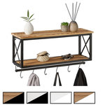 IDIMEX Porte-manteaux mural ARMANDO, avec 2 étagères en bois et cadre en métal. Coloris disponibles : Blanc, Bicolore