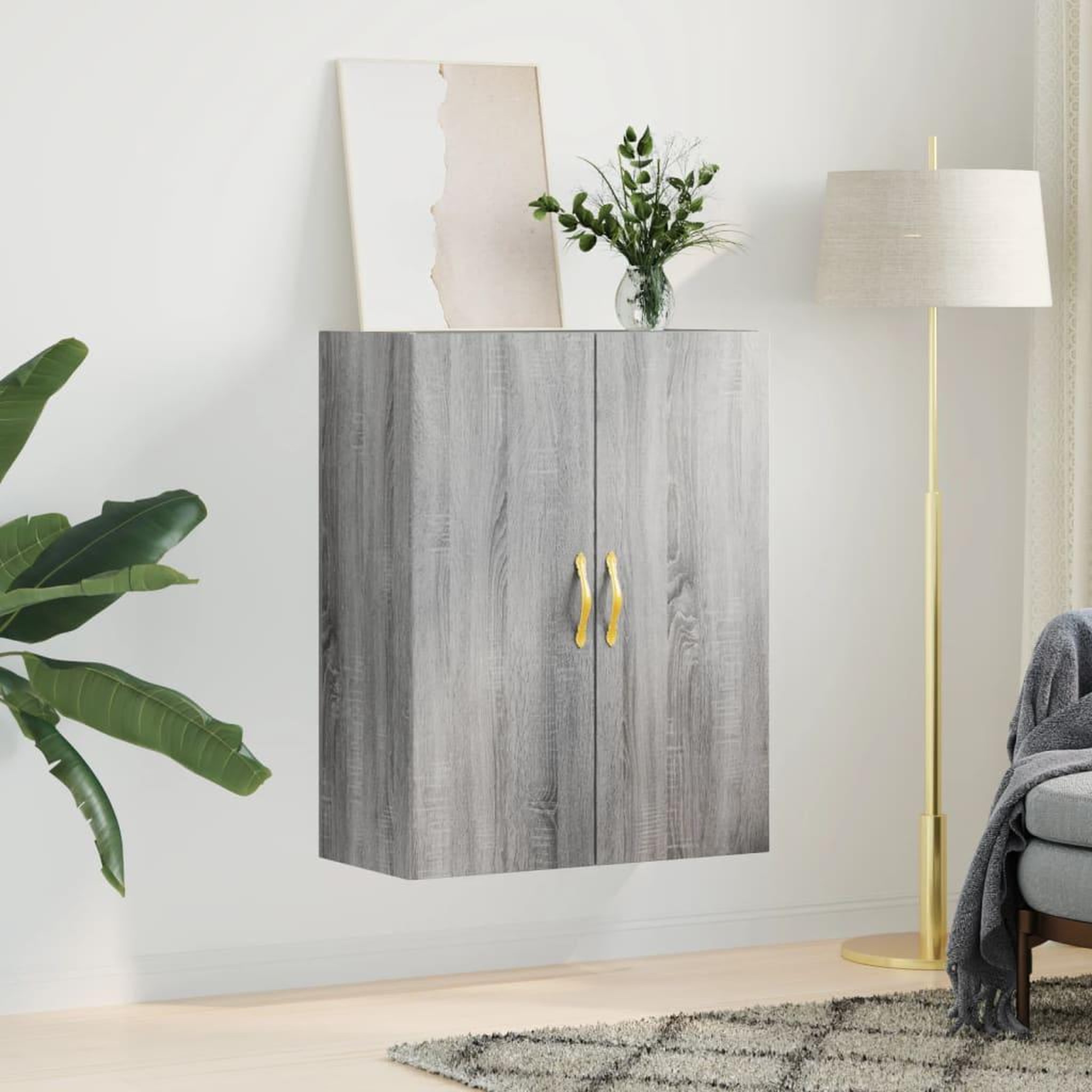 Voir la diapositive 3 : VIDAXL Armoire murale sonoma gris 69,5x34x90 cm