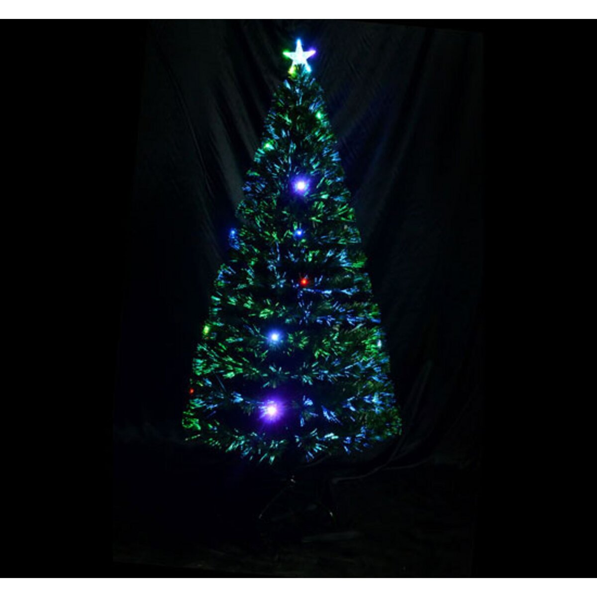 Sapin de Noël artificiel lumineux fibre optique LED 90 cm