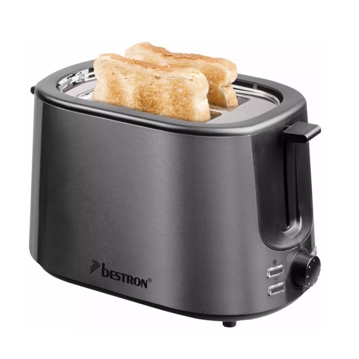 Bestron Grille-pains 2 fentes 1000w inox - ATS1000TG