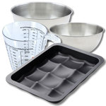 ZENKER Set pâtisserie avec moule pour 12 mini pains, 2 bols à mixer, verre mesureur et spatule Zenker