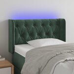VIDAXL Tete de lit a LED Vert fonce 83x16x78/88 cm Velours