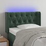 Voir la diapositive 1 : VIDAXL Tete de lit a LED Vert fonce 83x16x78/88 cm Velours