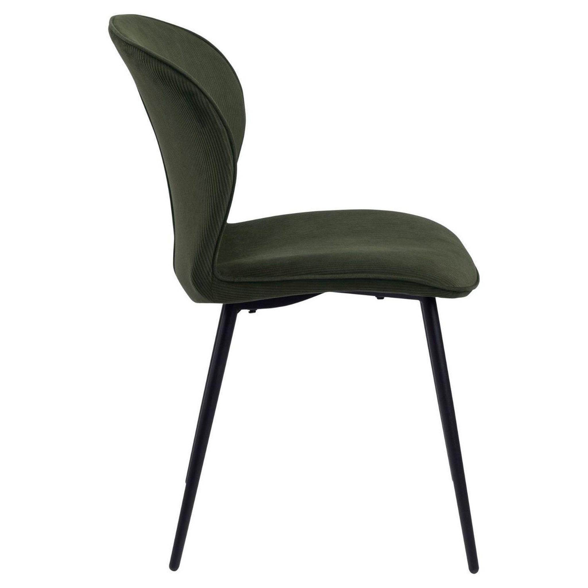 Voir la diapositive 3 : TOILINUX Lot de 2 chaises de salle à manger lina - velours côtelé vert olive
