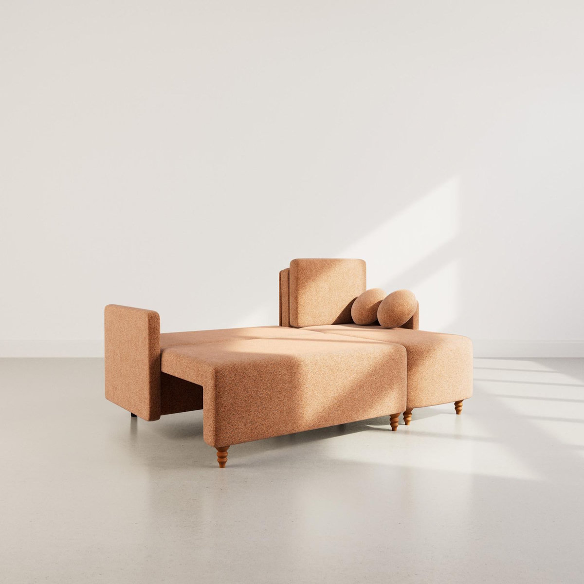 BEST MOBILIER Calypso - canapé d'angle réversible 4 places convertible avec coffre en tissu