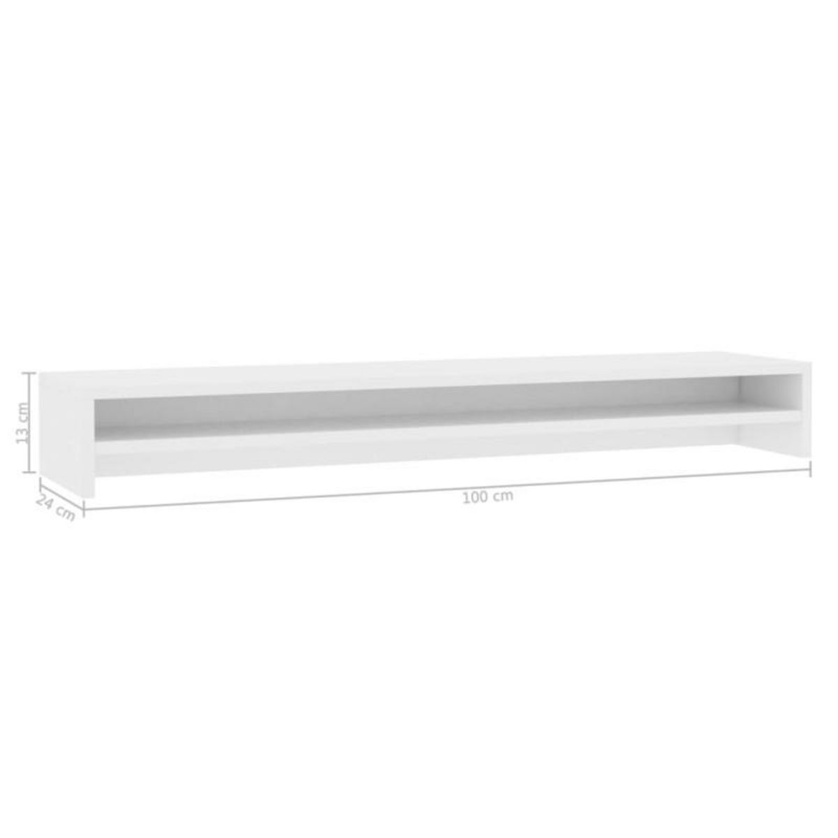VIDAXL Support de moniteur Blanc 100 x 24 x 13 cm Bois d ingénierie