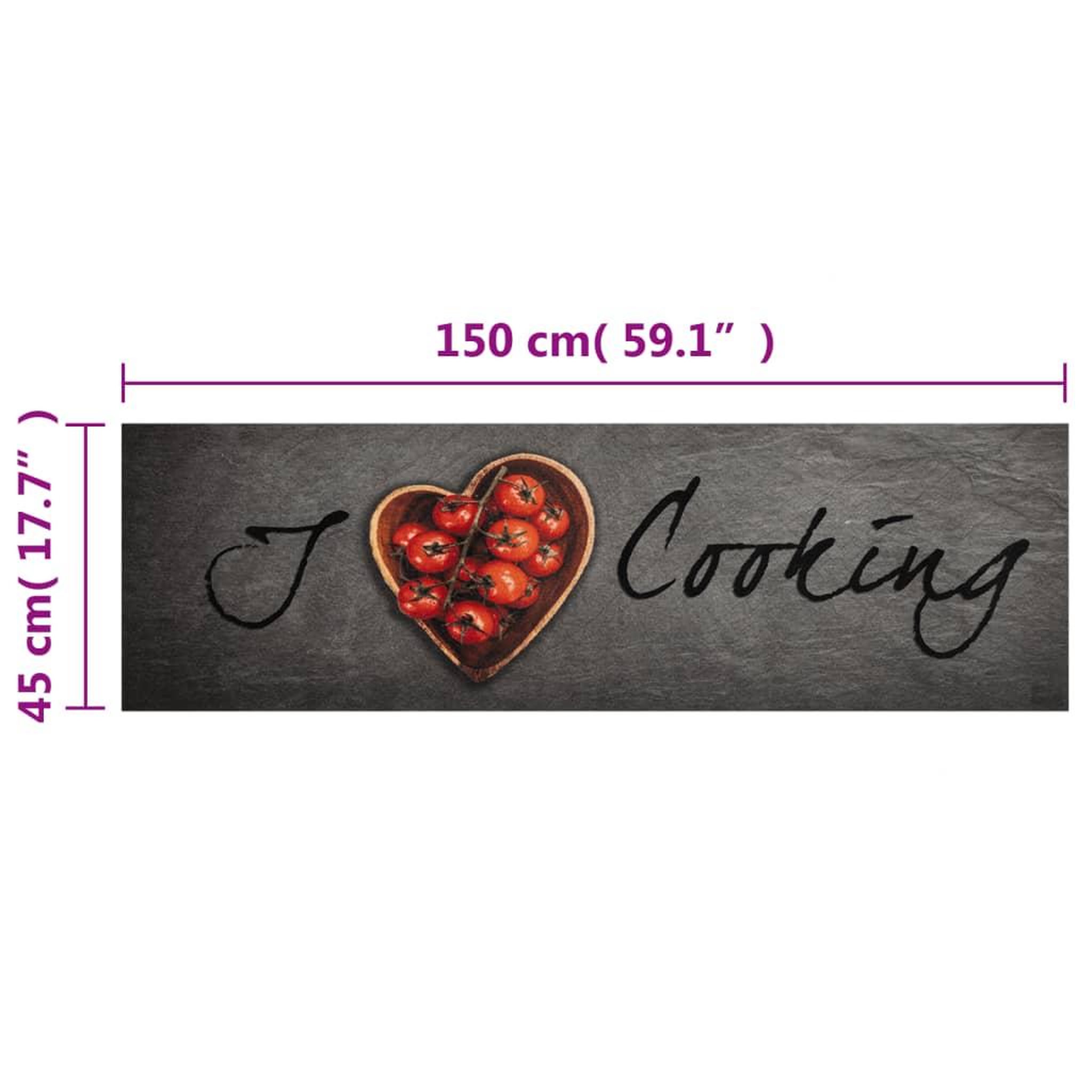 Voir la diapositive 5 : VIDAXL Tapis de cuisine lavable texte Cooking 45x150 cm velours