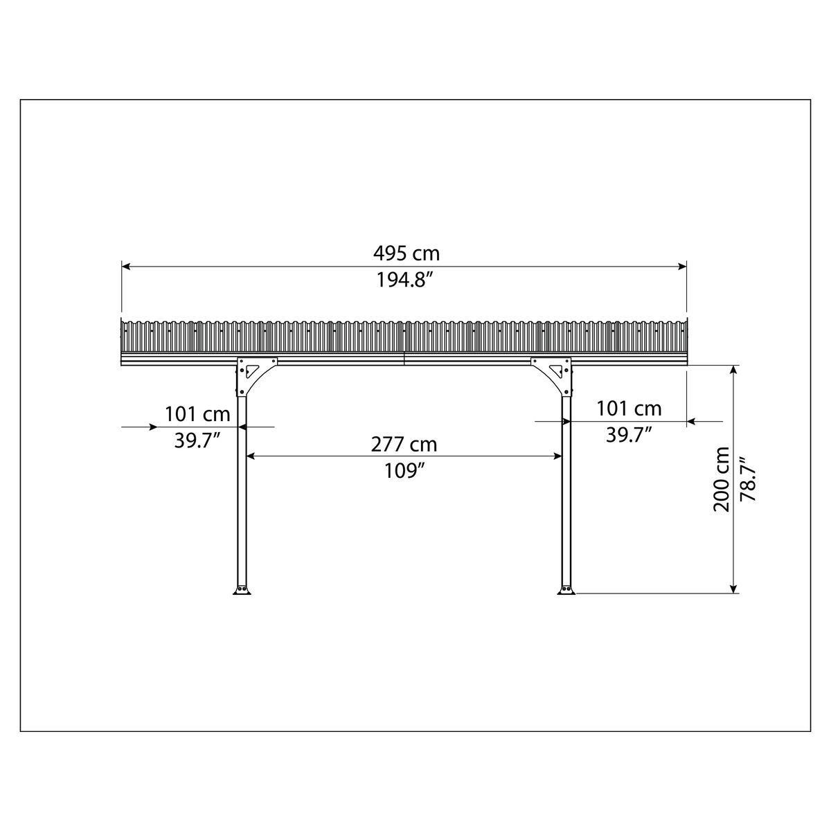 Canopia by PALRAM Carport Aluminium - Anthracite - 13,4m² - ATLAS 5000