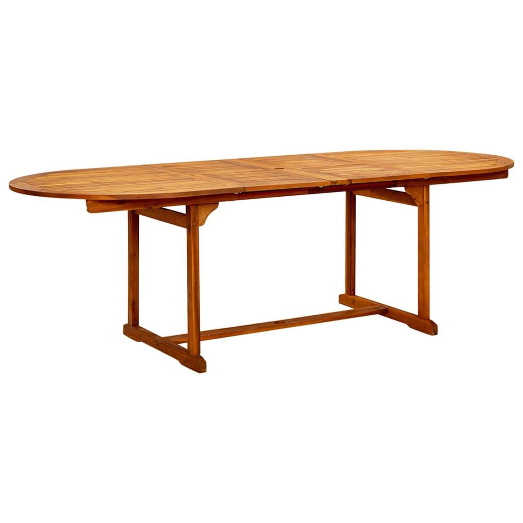 Voir la diapositive 2 : VIDAXL Table a dîner de jardin (160-240)x100x75cm Bois d'acacia massif