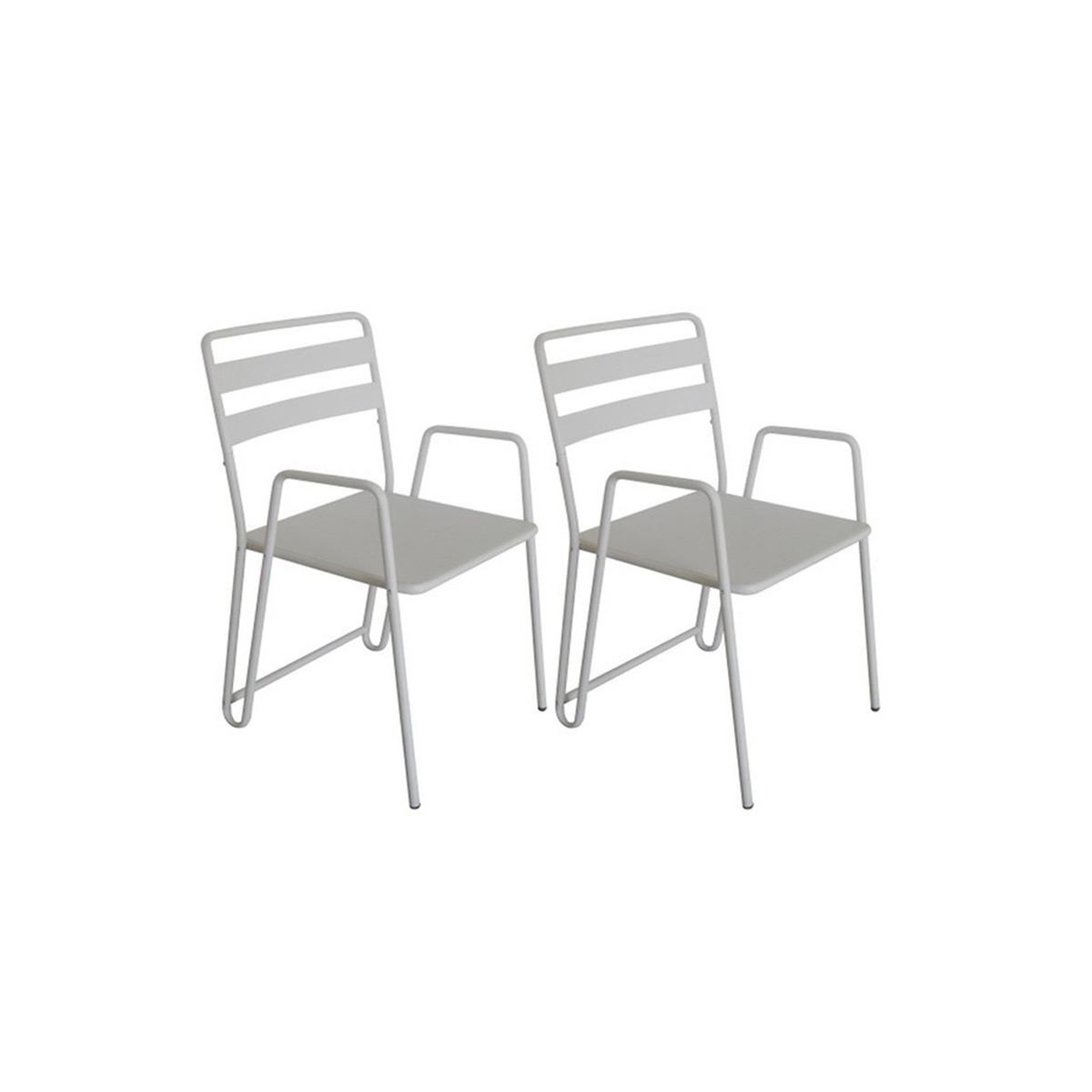 Voir la diapositive 1 : Paris Prix Lot de 2 chaises en métal  tacano  90cm blanc