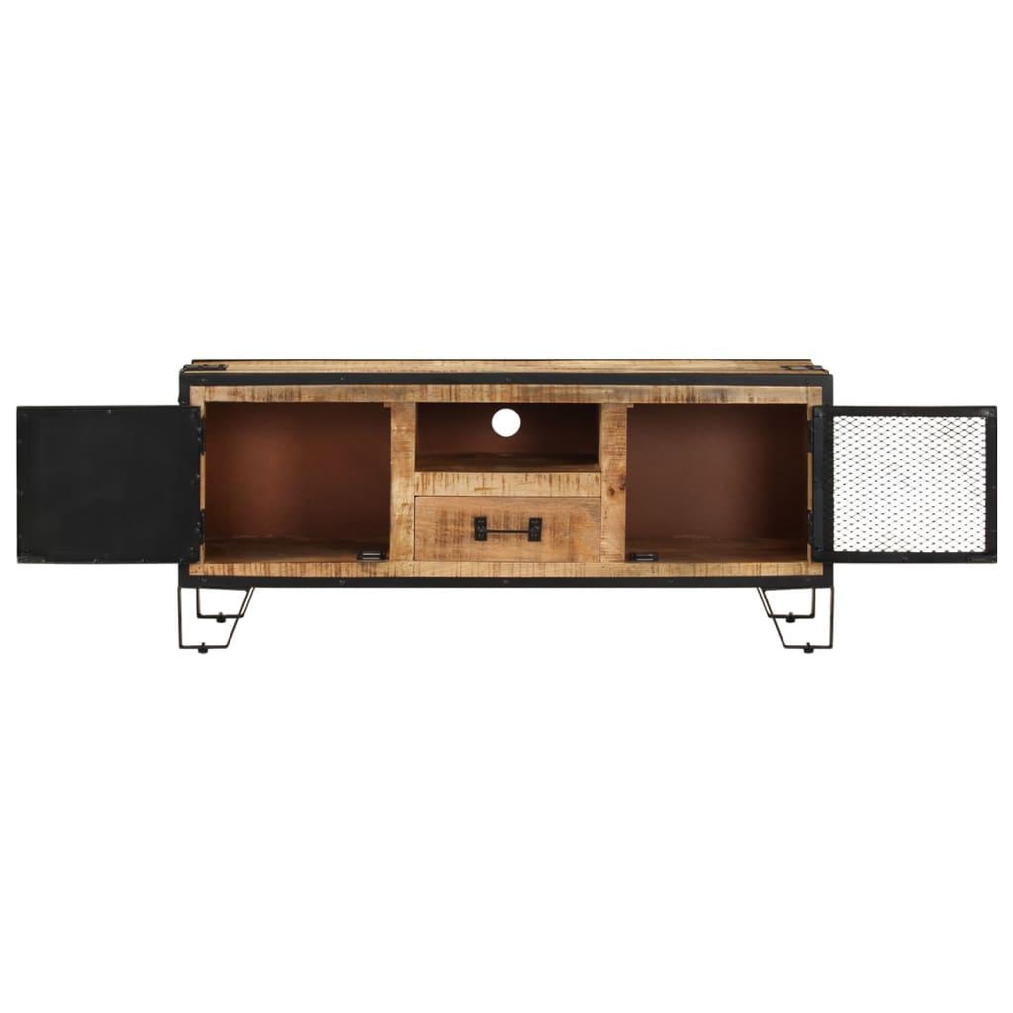 Voir la diapositive 5 : VIDAXL Meuble tv 110x31x46 cm bois de manguier brut