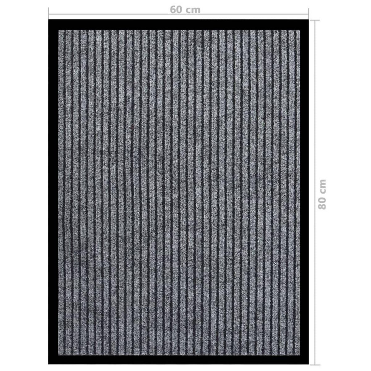 VIDAXL Paillasson raye Gris 60x80 cm