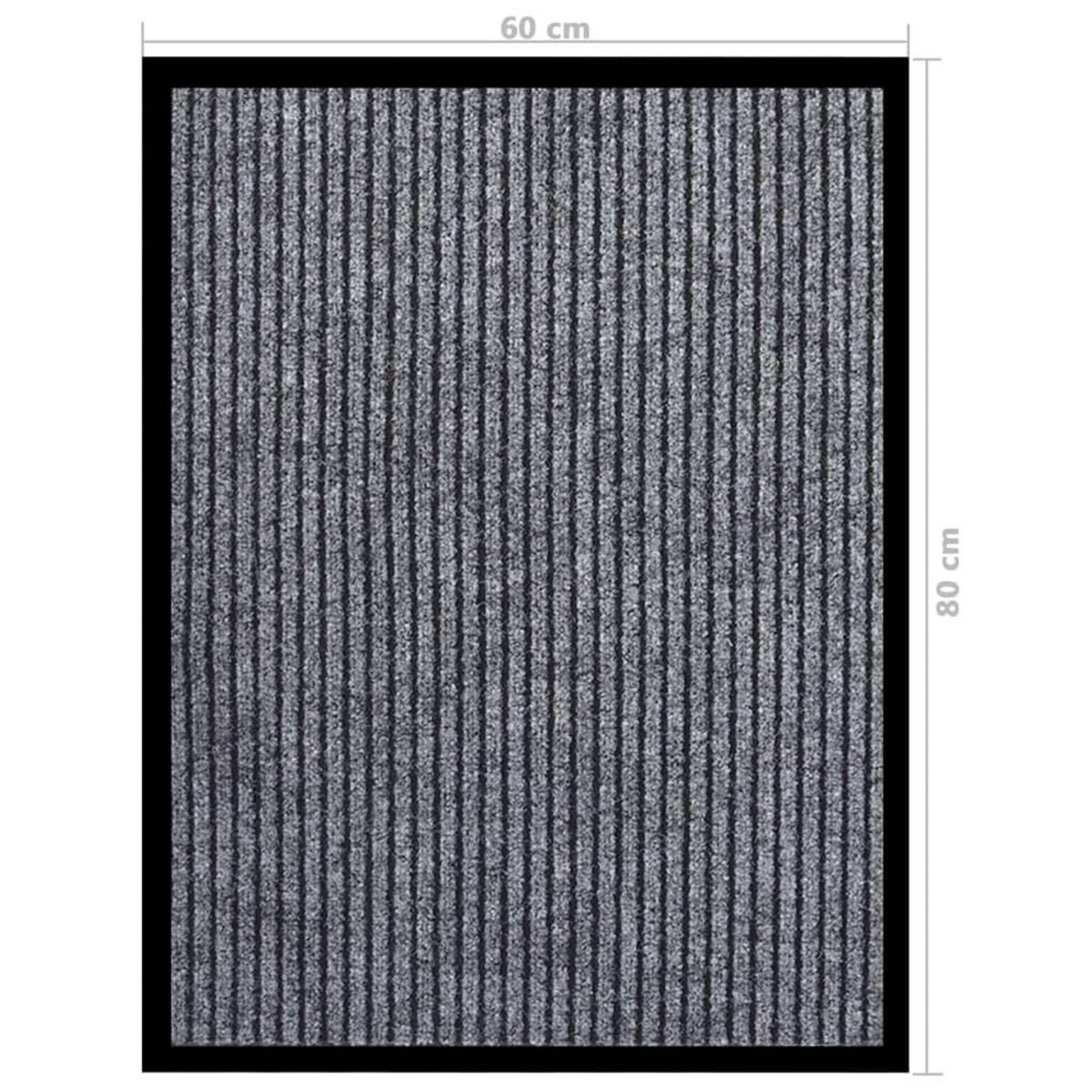 VIDAXL Paillasson raye Gris 60x80 cm