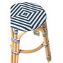 Voir la diapositive 3 : Paris Prix Tabouret en Rotin  Geo  46cm Bleu & Blanc