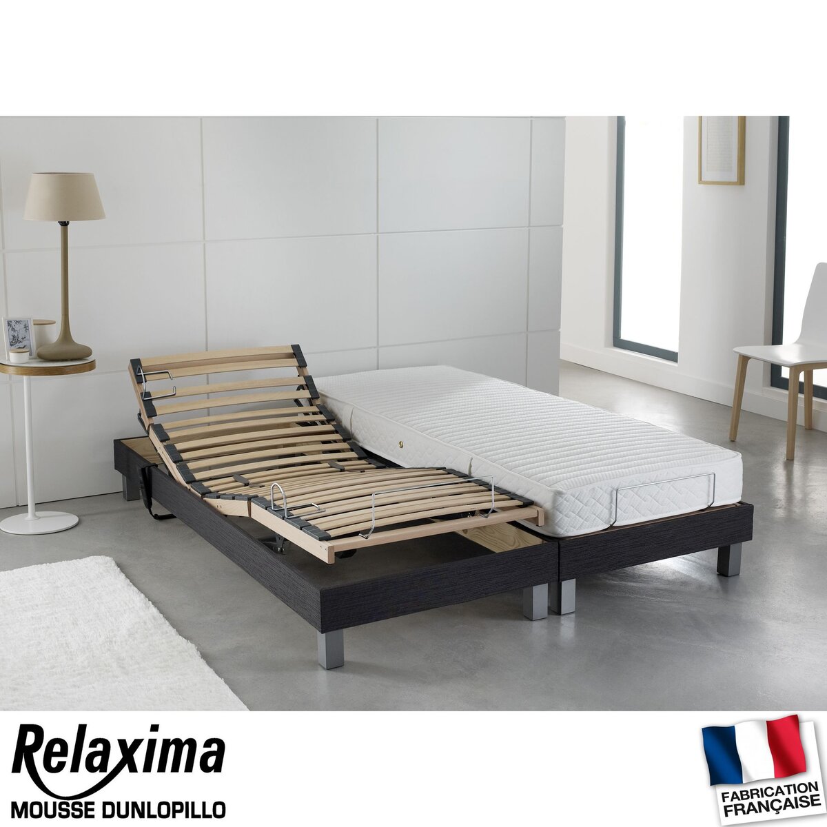 RELAXIMA Lit relaxation électrique TPR DUNLOPILLO - Lit 180x200 cm