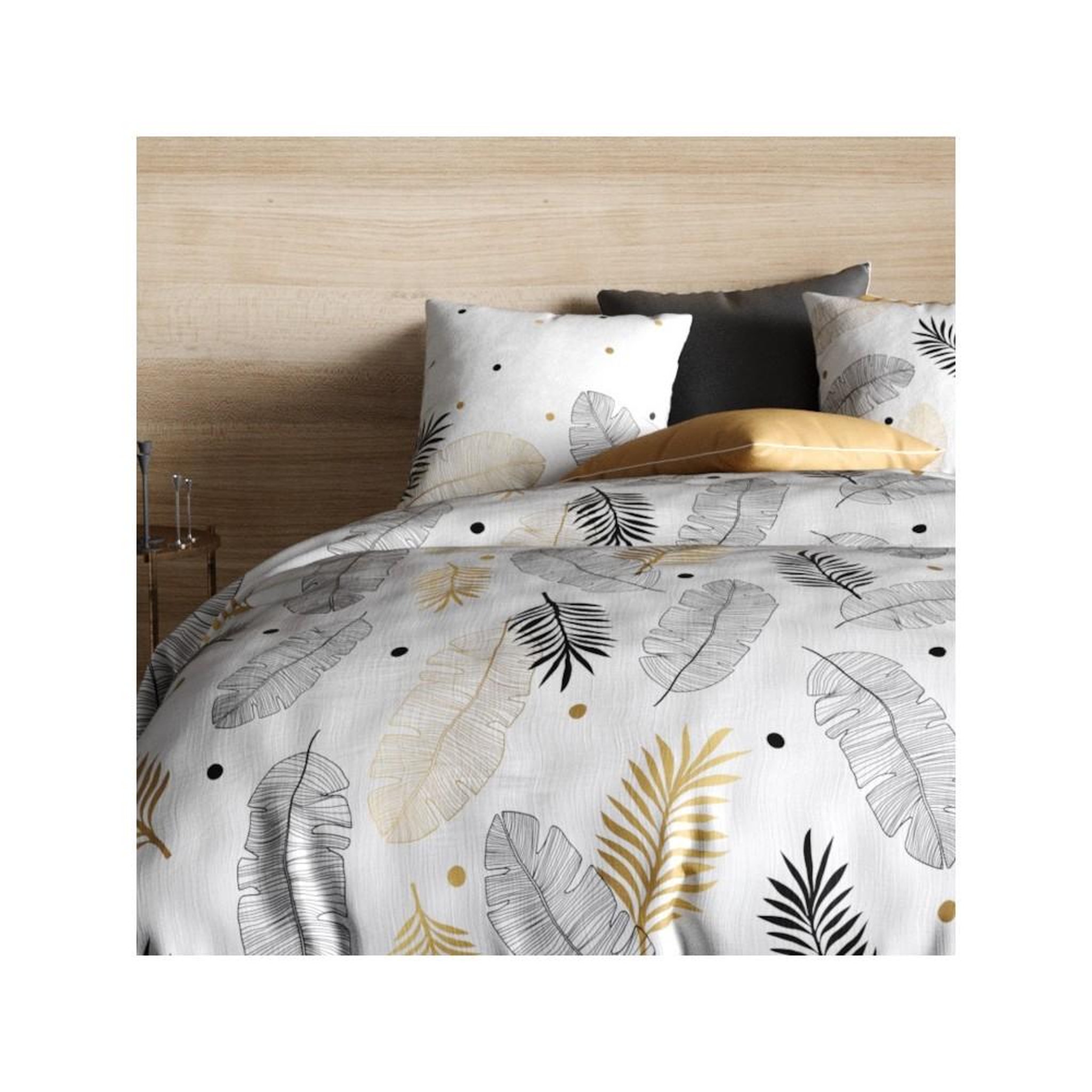 Voir la diapositive 3 : ATELIER DU COTON Housse de couette 200x200 ENVOLE + 2 taies coton 57 fils