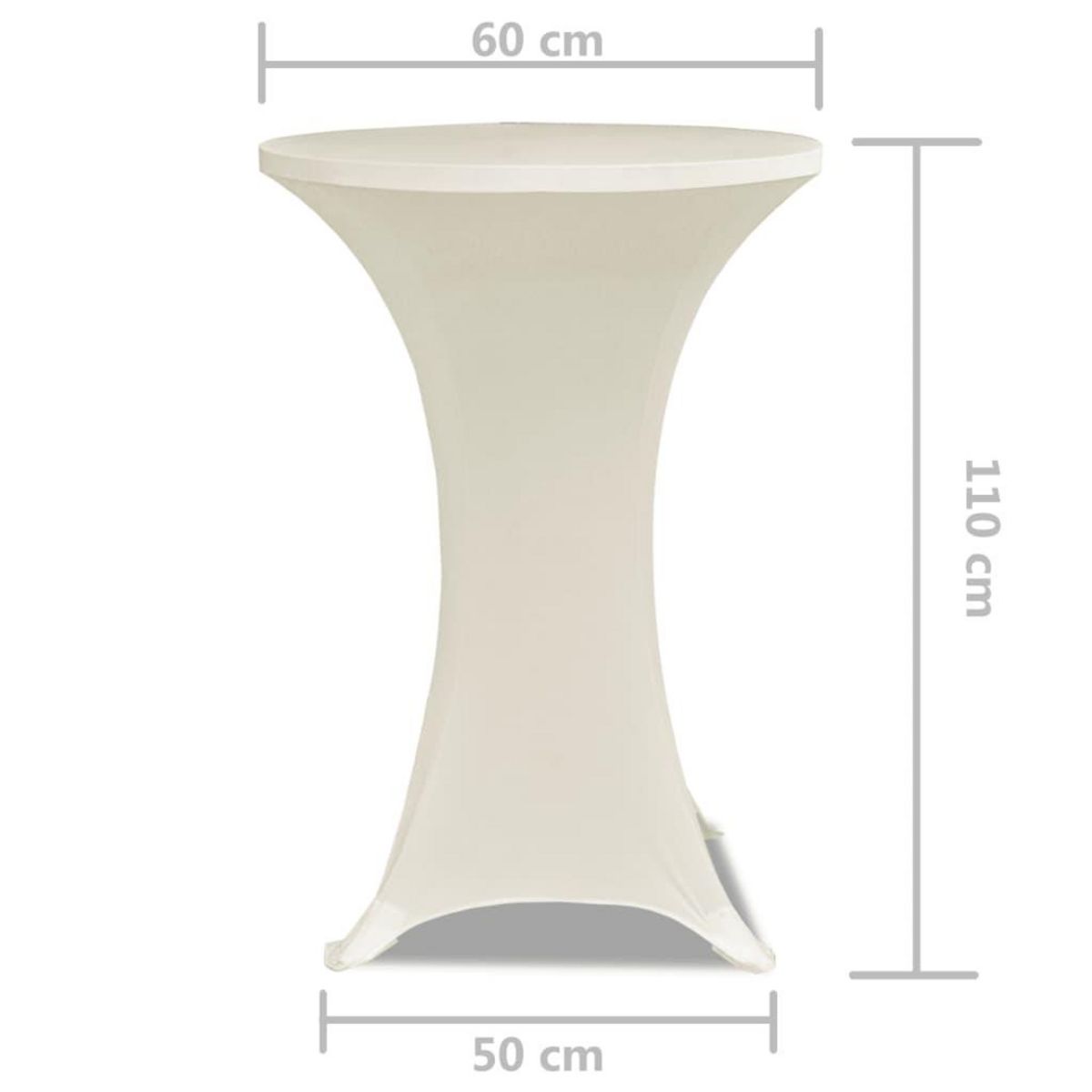 VIDAXL Housse de table Ø 60 cm Creme extensible 2 pcs