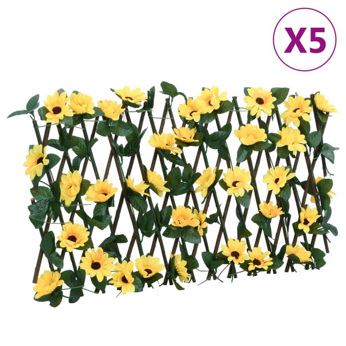 VIDAXL vidaXL Treillis de lierre artificiel extensible 5 pcs jaune 180x20 cm