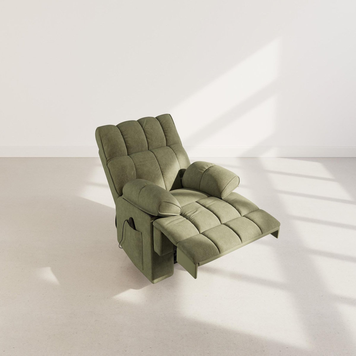 BEST MOBILIER Chandler - fauteuil relax électrique en velours texturé