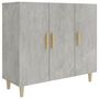 Voir la diapositive 2 : VIDAXL Buffet gris beton 90x34x80 cm bois d'ingenierie