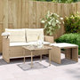 Voir la diapositive 1 : VIDAXL Salon de jardin avec coussins 3 pcs beige resine tressee