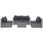 Voir la diapositive 5 : VIDAXL Salon de jardin 9 pcs avec coussins Resine tressee Gris