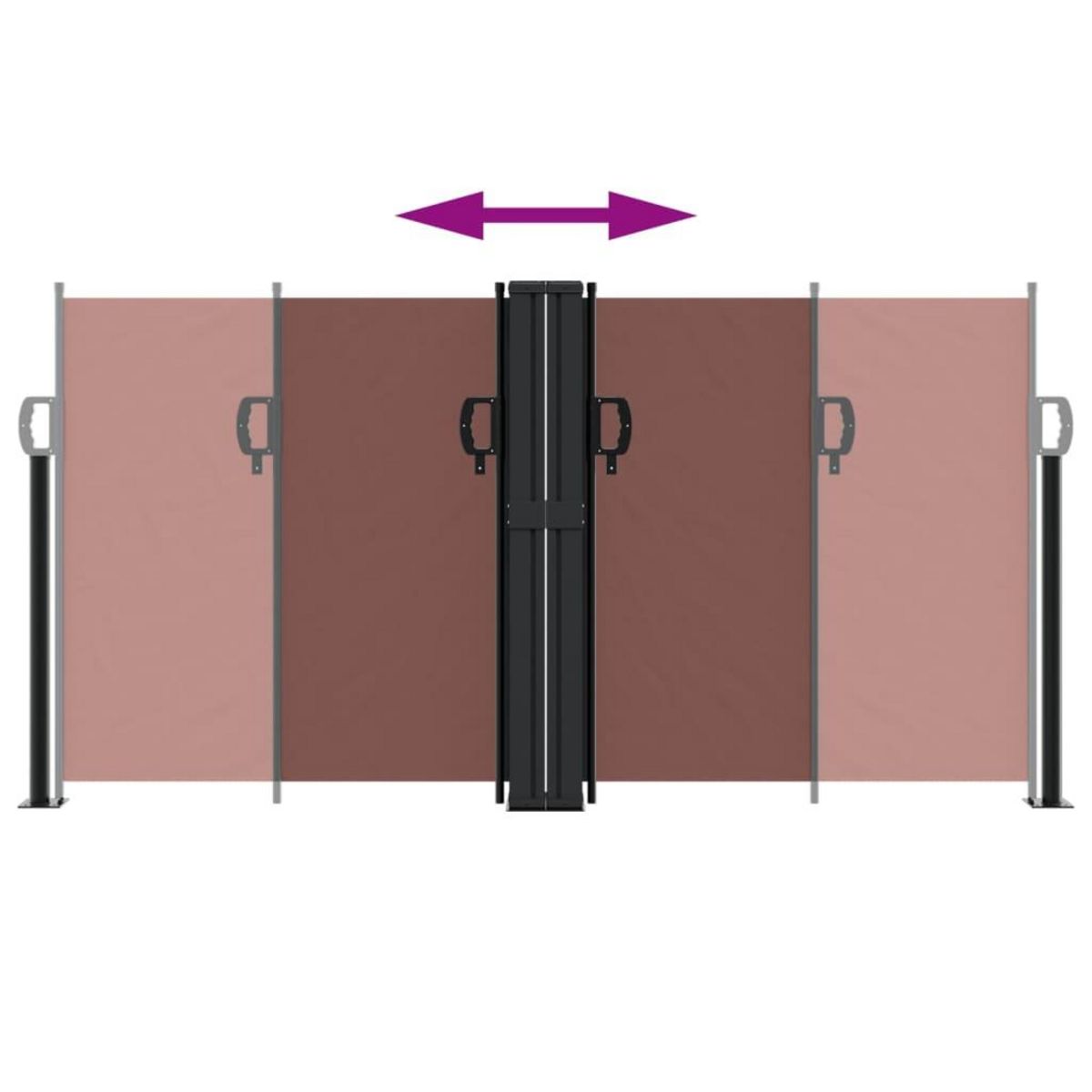 VIDAXL Auvent lateral retractable marron 120x1000 cm