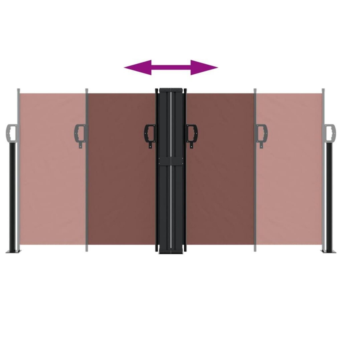 VIDAXL Auvent lateral retractable marron 120x1000 cm