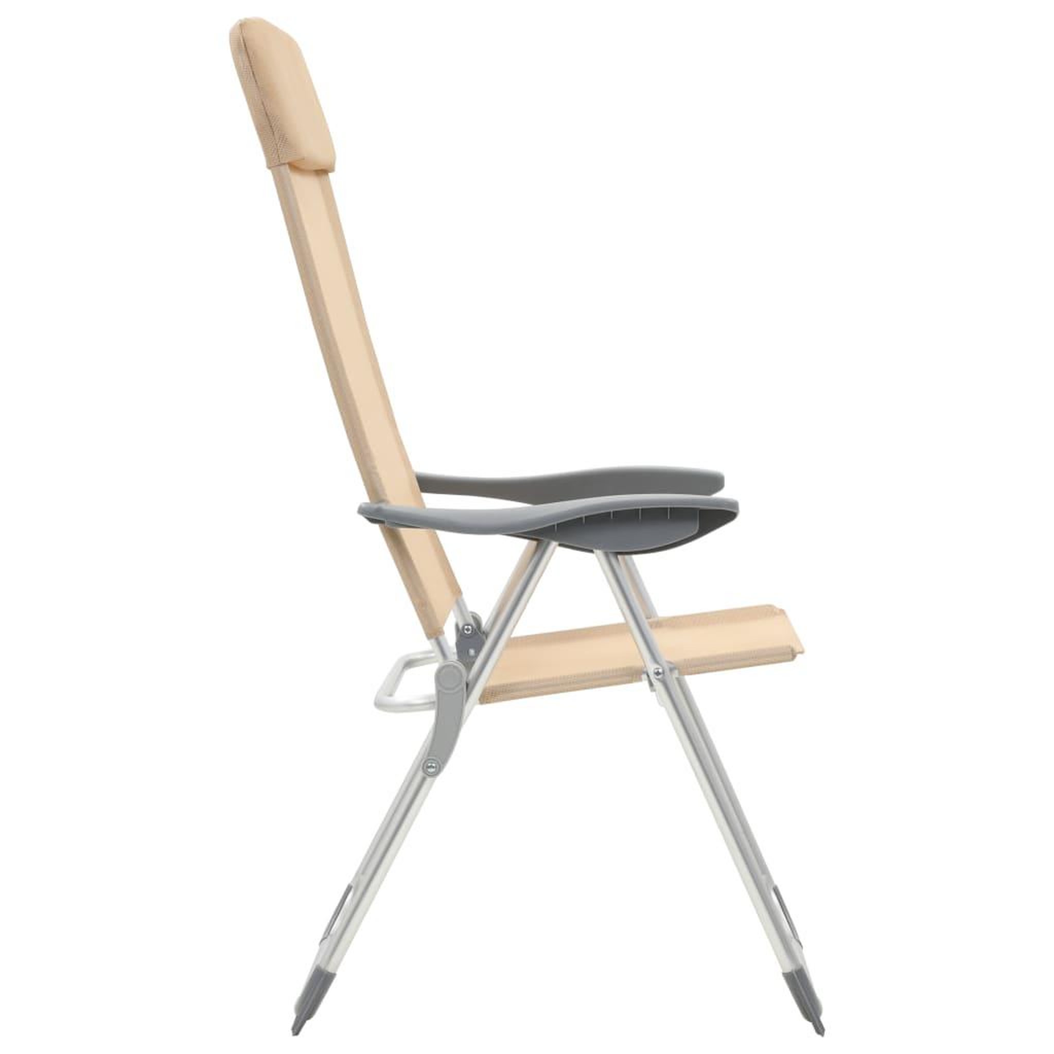 Voir la diapositive 5 : VIDAXL Chaises de camping pliables lot de 4 Creme Aluminium