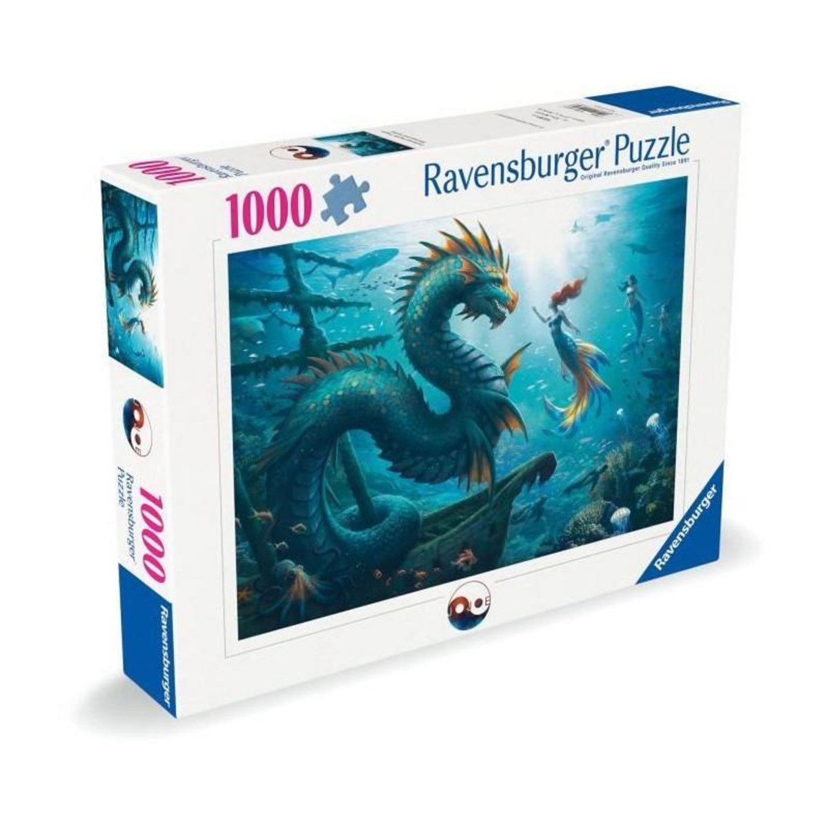 RAVENSBURGER Puzzle 1000 pieces Dragon, sirene et tortues des profondeurs, des 14 ans, Monstre, 12001434, Ravensburger