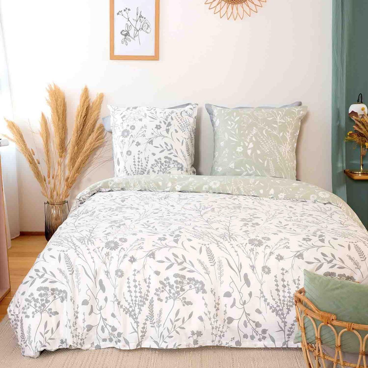Home collection Parure housse de couette 100%satin de coton 78fils susie