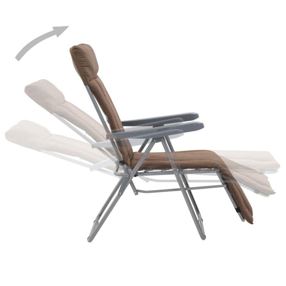 VIDAXL Chaises pliables de jardin avec coussins lot de 2 Marron