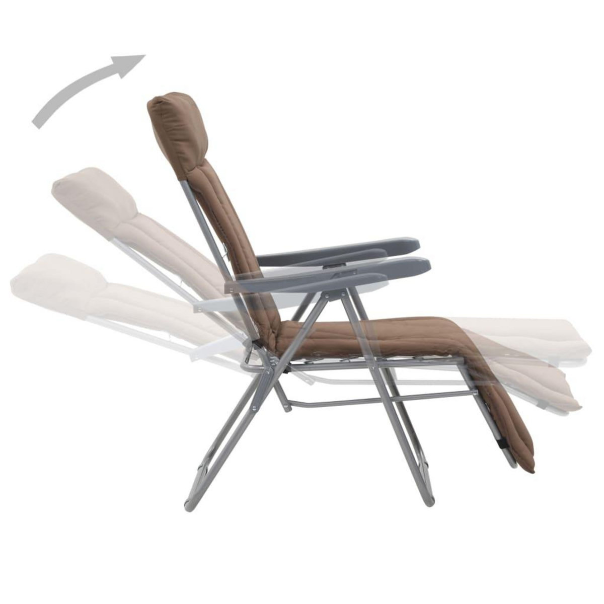 VIDAXL Chaises pliables de jardin avec coussins lot de 2 Marron